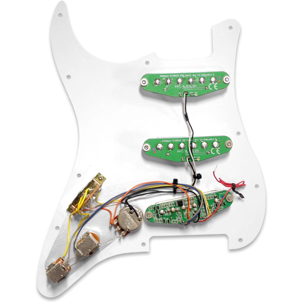 Fishman Pickguard Loaded with Three Fluence Single Width Pickups for Strat