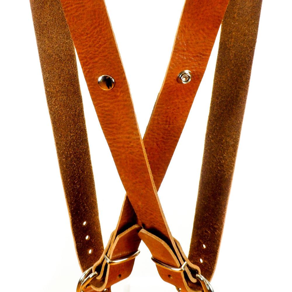 Funk Plus Water Buffalo Leather Snap Back Harness with 1.5" Wide Straps and D-Rings