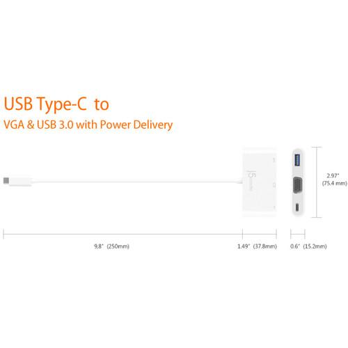 j5create USB 3.1 Gen 1 Type-C to VGA & USB 3.1 Gen 1 Hub with Power Delivery