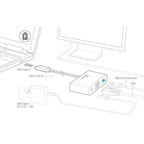 j5create USB 3.1 Gen 1 Type-C to VGA & USB 3.1 Gen 1 Hub with Power Delivery
