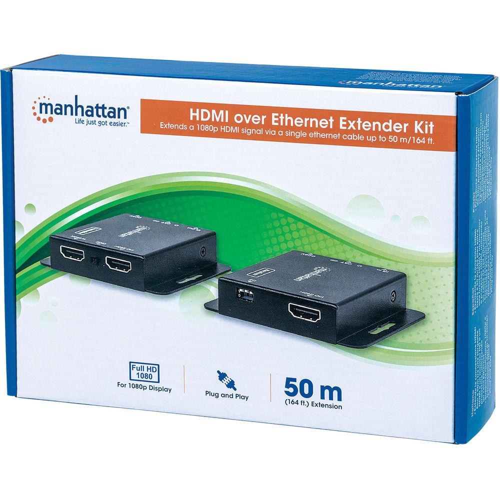 Manhattan 1080p HDMI over Ethernet Extender Kit, Manhattan, 1080p, HDMI, over, Ethernet, Extender, Kit