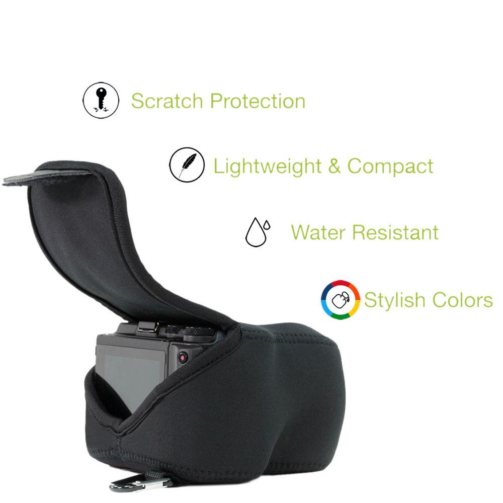 MegaGear MG1070 Ultra Light Neoprene Case with Carabiner for Olympus OM-D E-M1 Mark II with 12-40mm