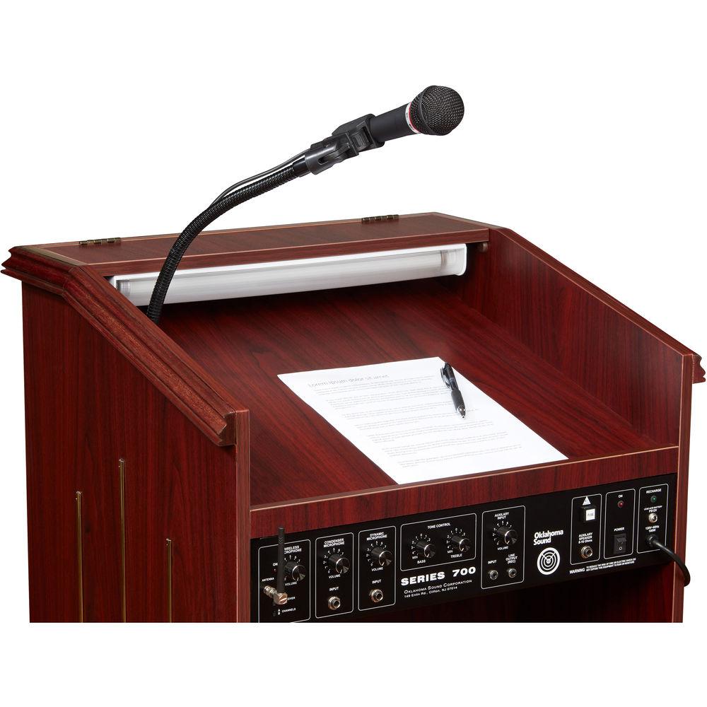Oklahoma Sound Prestige Sound Lectern with Rechargeable Battery & Wireless Handheld Mic
