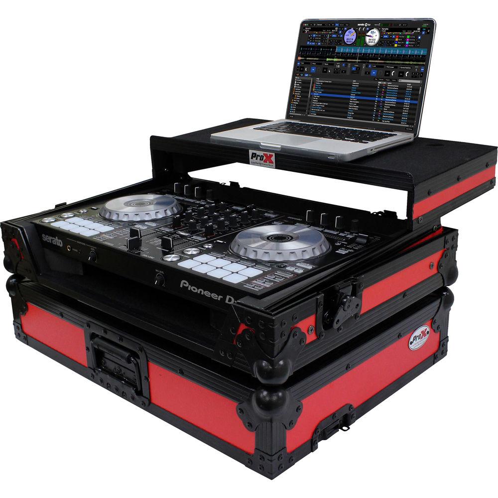 ProX Flight Case for Pioneer DDJ-SR2 Controller with Laptop Shelf and LED Kit