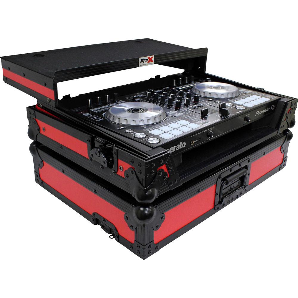 ProX Flight Case for Pioneer DDJ-SR2 Controller with Laptop Shelf and LED Kit