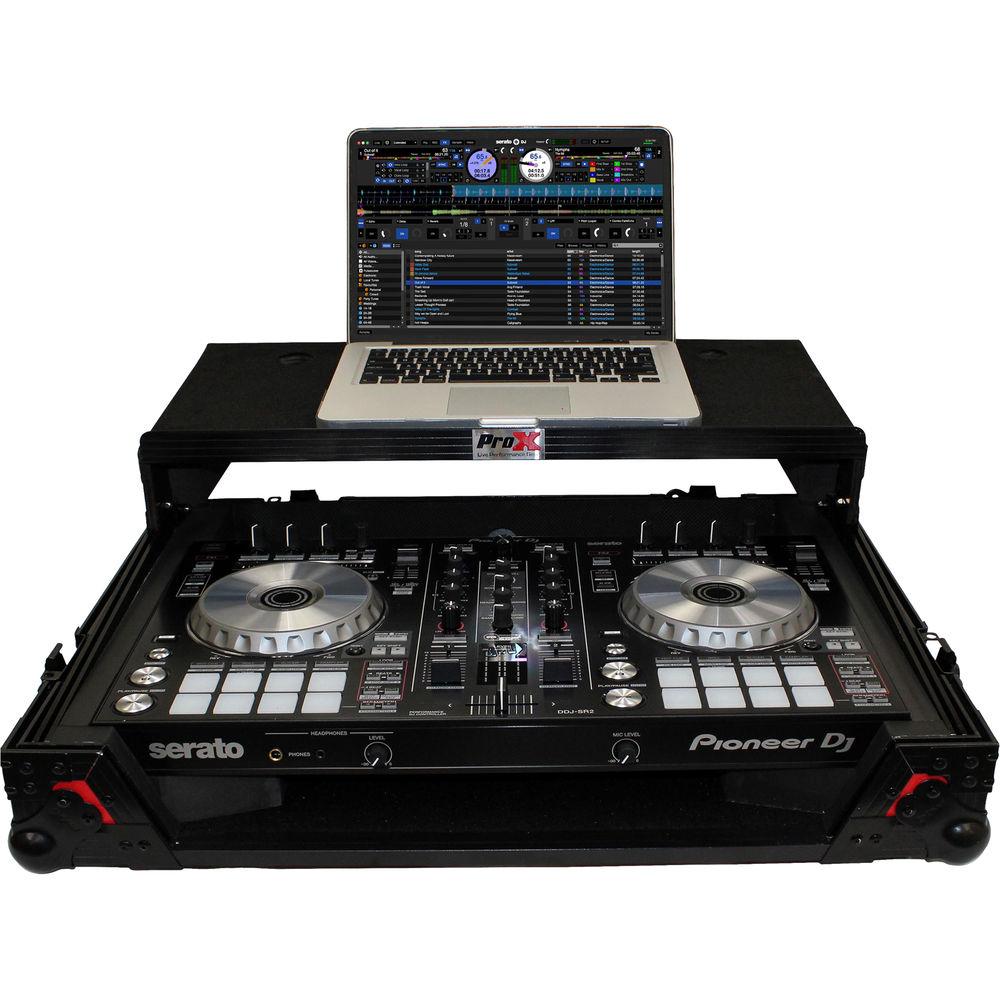 ProX Flight Case for Pioneer DDJ-SR2 Controller with Laptop Shelf and LED Kit