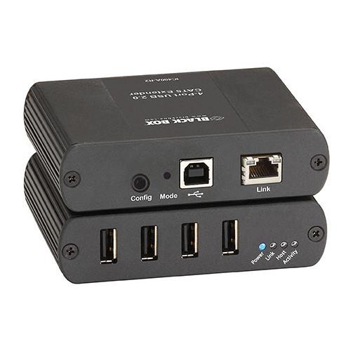 Black Box 4-Port USB 2.0 Type-A over CatX Extender, Black, Box, 4-Port, USB, 2.0, Type-A, over, CatX, Extender