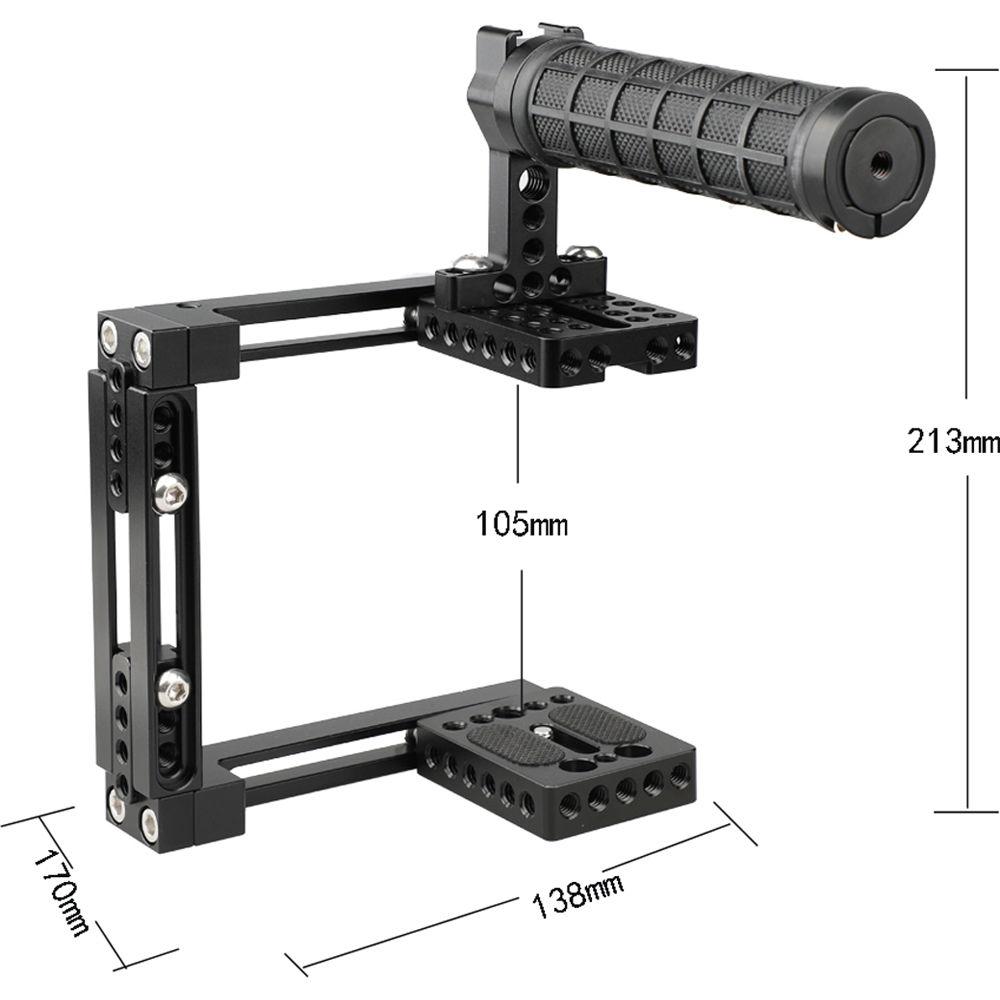 CAMVATE Dual-Use Adjustable Cage with Rubber Top Handle