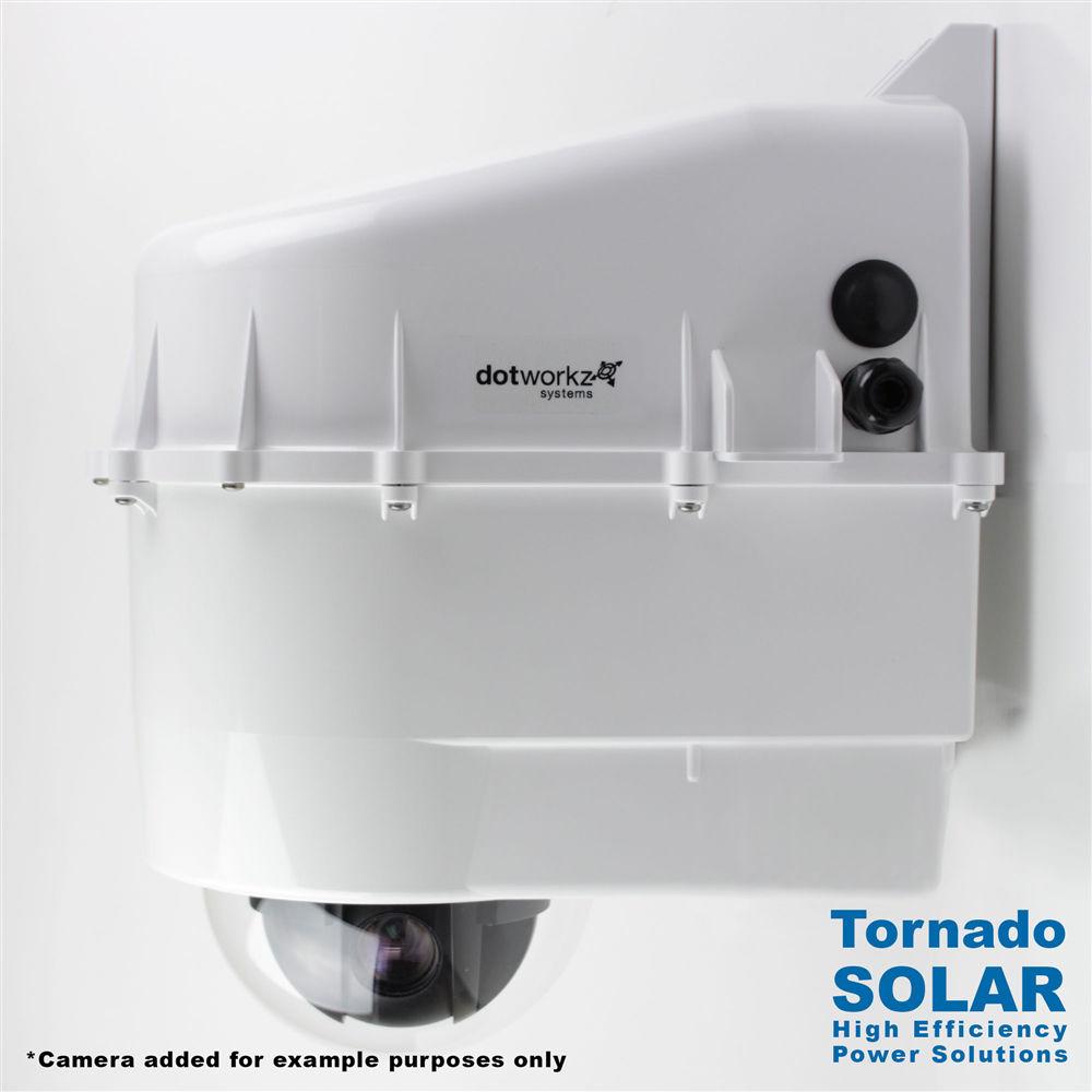 Dotworkz D3 Power-Saver Tornado Dual Blower Outdoor Camera Enclosure for Solar Applications with Tinted Lens