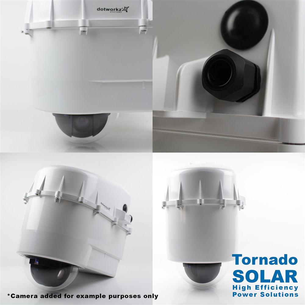 Dotworkz D3 Power-Saver Tornado Dual Blower Outdoor Camera Enclosure for Solar Applications with Tinted Lens