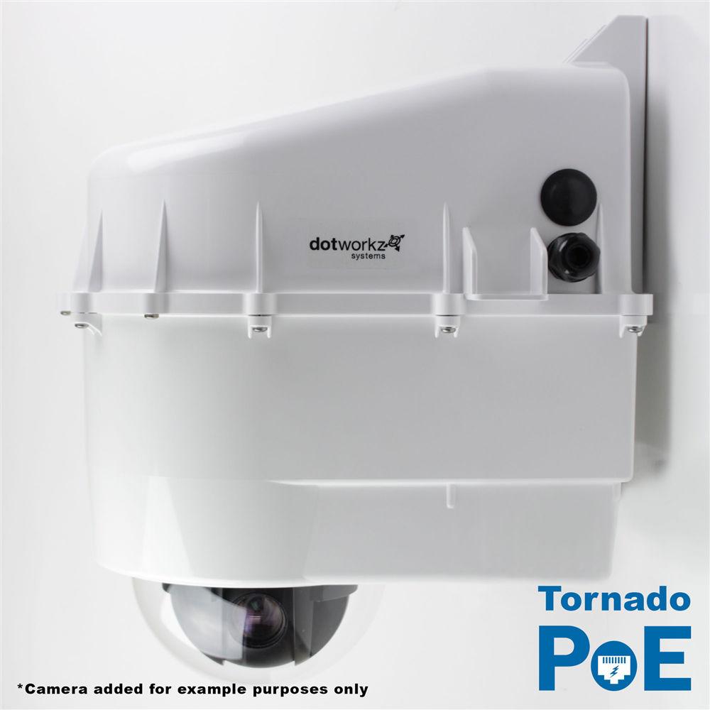 Dotworkz D3 Power-Saver Tornado Dual Blower Outdoor Camera Enclosure PoE Ready with Tinted Lens
