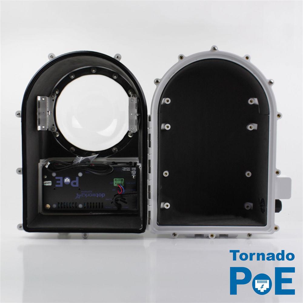Dotworkz D3 Power-Saver Tornado Dual Blower Outdoor Camera Enclosure PoE Ready with Tinted Lens