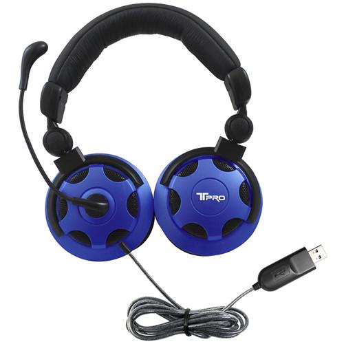 HamiltonBuhl T-PRO USB Stereo Over-Ear Headset with Noise-Canceling Microphone