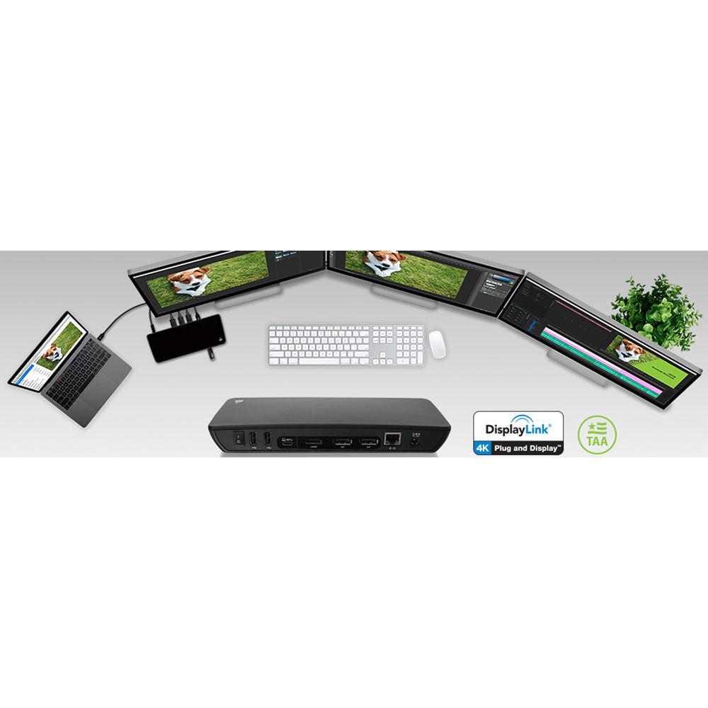 IOGEAR USB Type-C Triple Video Docking Station with 60W Power Delivery