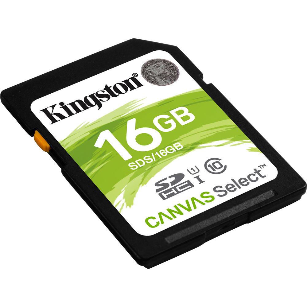 Kingston 16GB Canvas Select UHS-I SDHC Memory Card, Kingston, 16GB, Canvas, Select, UHS-I, SDHC, Memory, Card