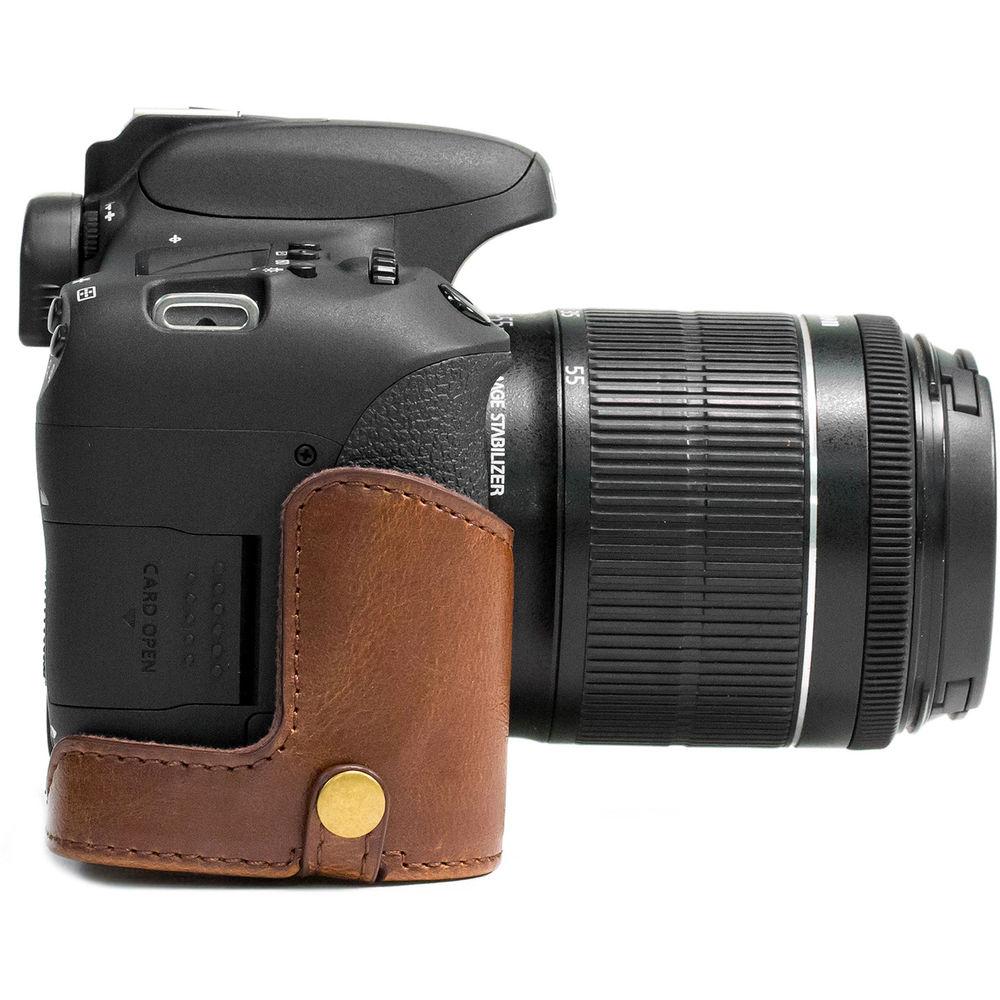 MegaGear Ever Ready PU Leather Case and Strap for Canon EOS T6s, 8000D & 18-55mm Lens