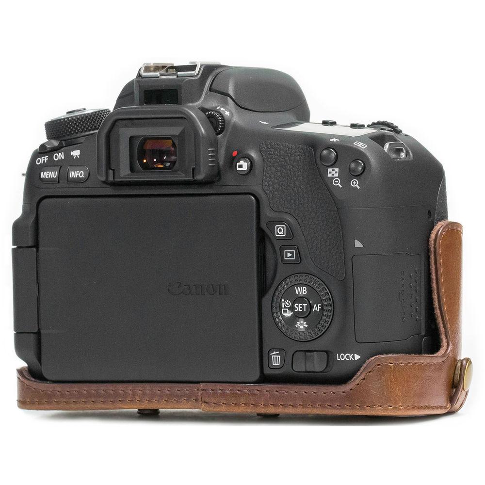MegaGear Ever Ready PU Leather Case and Strap for Canon EOS T6s, 8000D & 18-55mm Lens