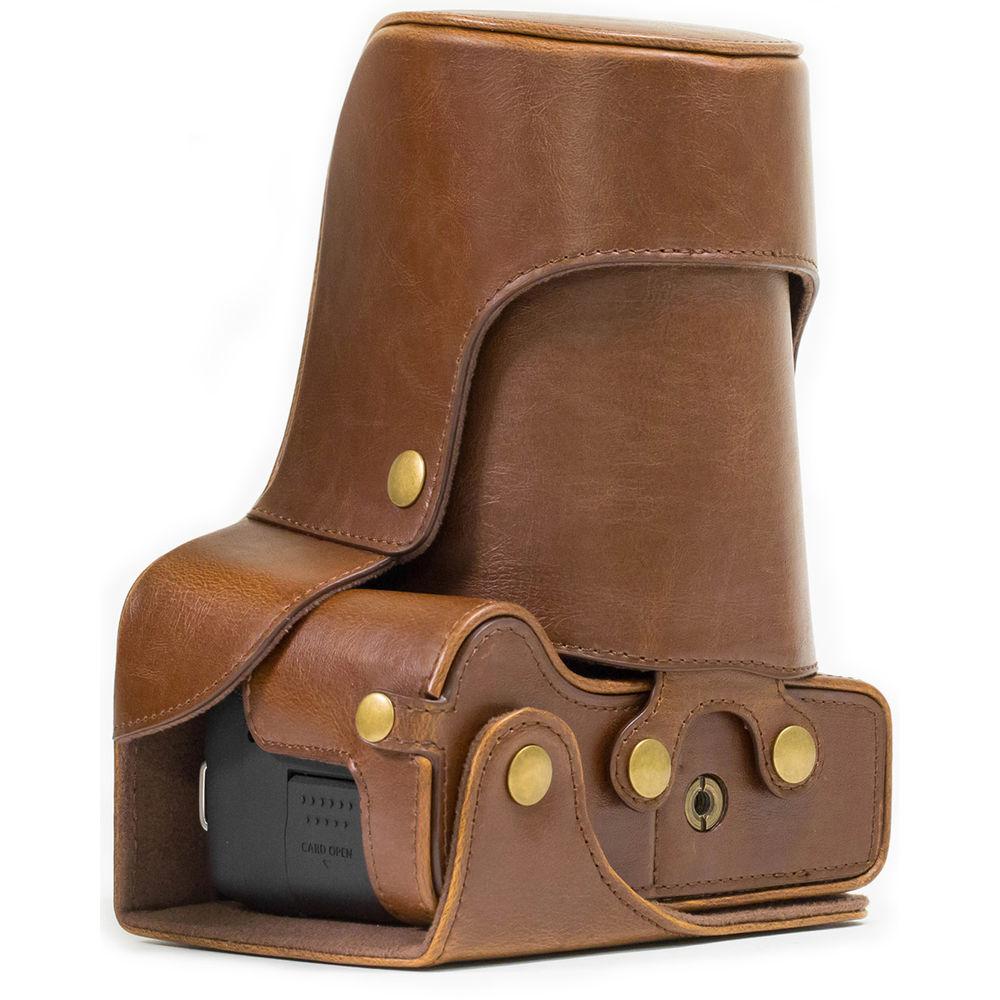 MegaGear Ever Ready PU Leather Case and Strap for Canon EOS T6s, 8000D & 18-55mm Lens