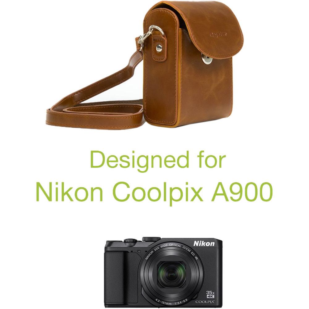 MegaGear Protective Leather Camera Case for Nikon COOLPIX A900
