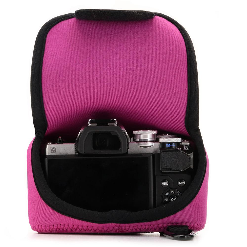 MegaGear Ultra-Light Neoprene Camera Case with Carabiner for Olympus OM-D E-M10 Mark III with 14-42mm