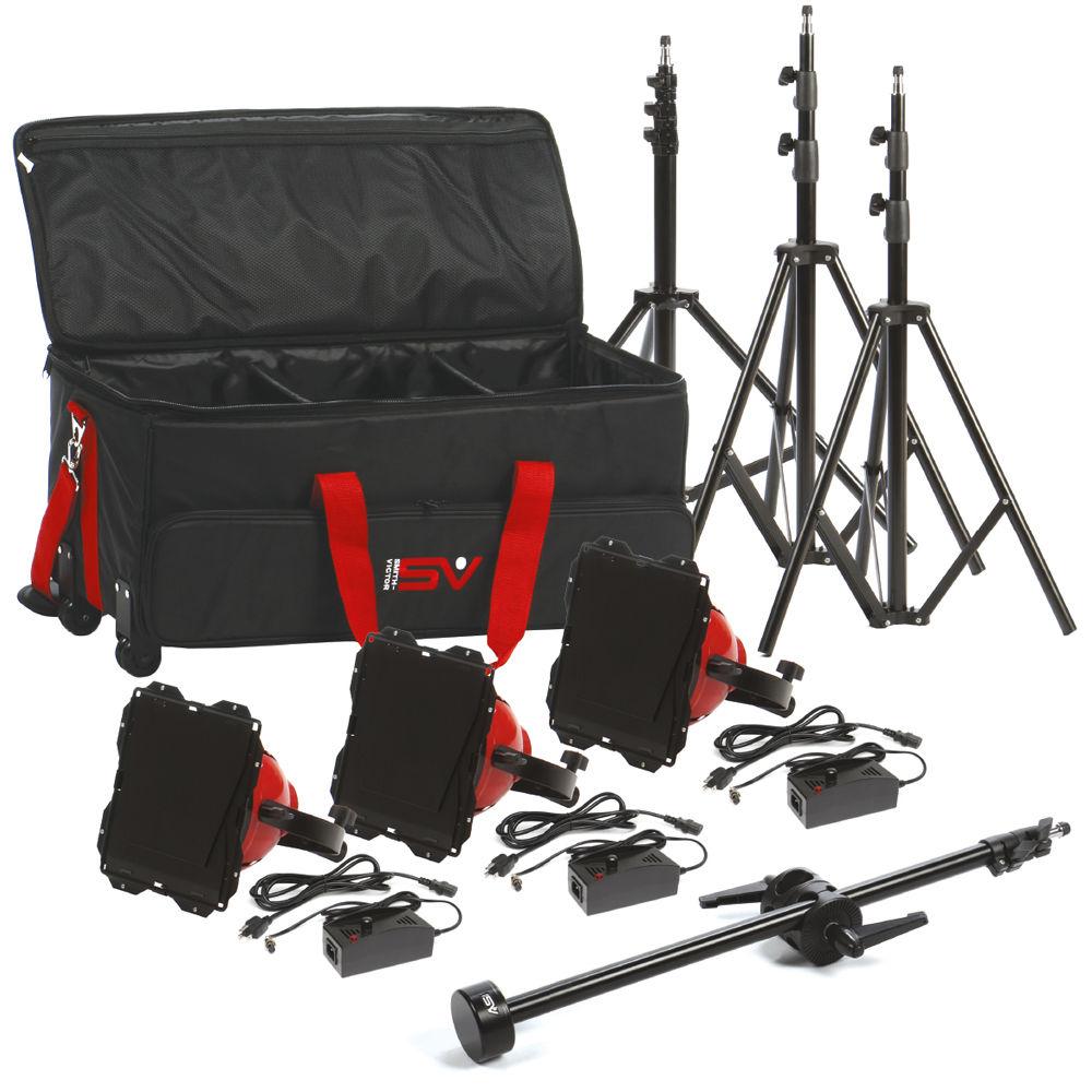 Smith-Victor LadyBug 1500 LED 3-Light Kit with Boom Arm