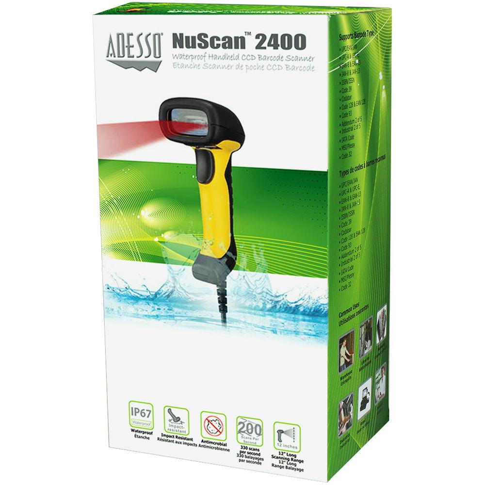 Adesso NuScan 2400U USB Handheld CCD Barcode Scanner, Adesso, NuScan, 2400U, USB, Handheld, CCD, Barcode, Scanner