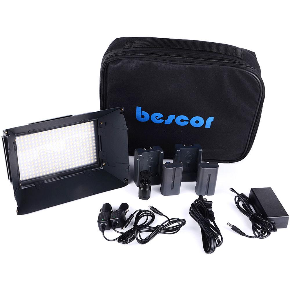 Bescor FP-312 On-Camera Bi-Color LED Light with Digital Display