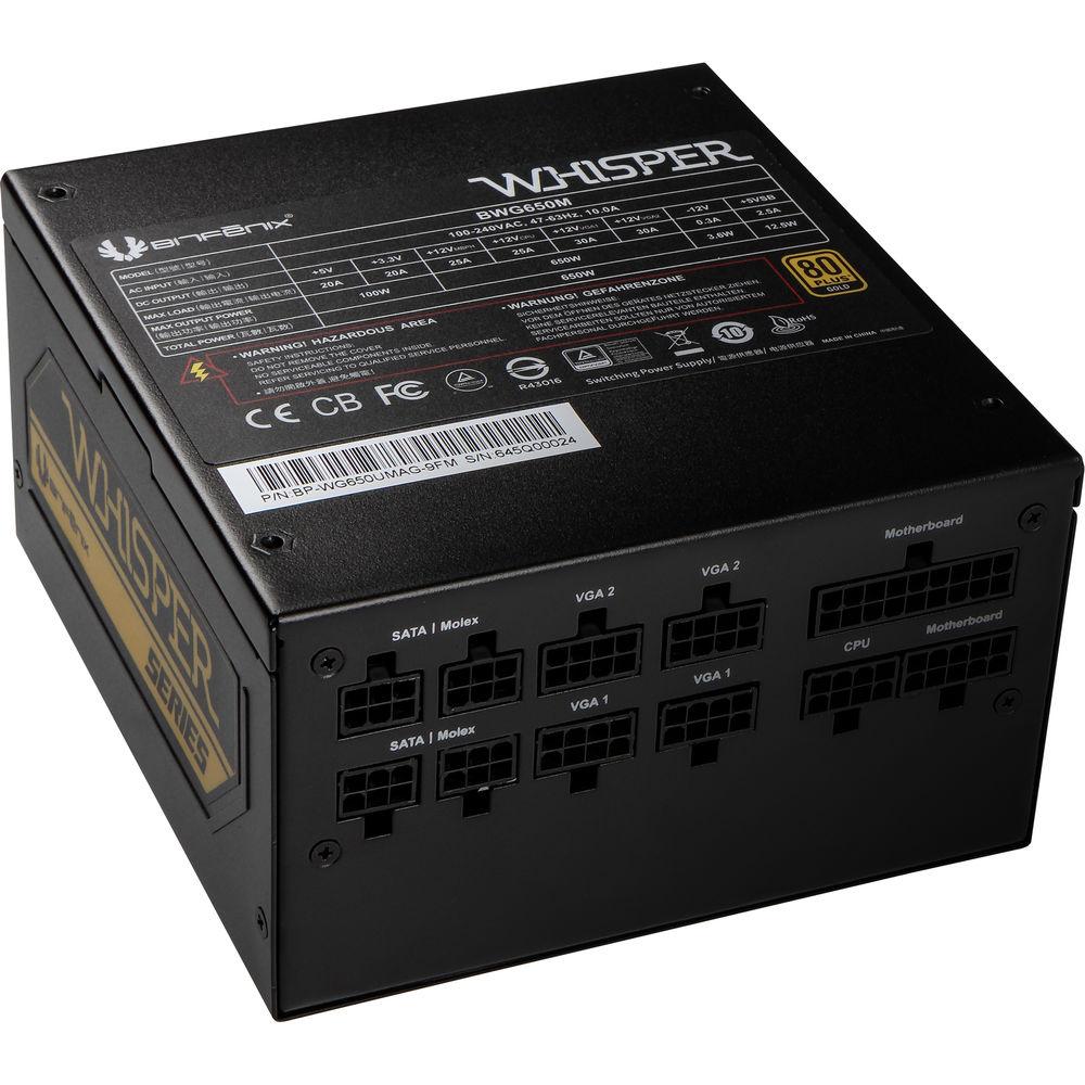 BitFenix Whisper 650W 80 Plus Gold Modular Power Supply