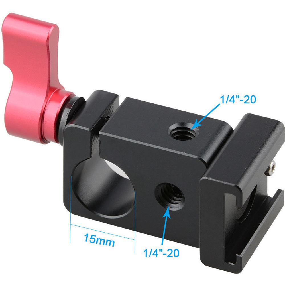 CAMVATE 15mm Rod Clamp with Cold Shoe Base