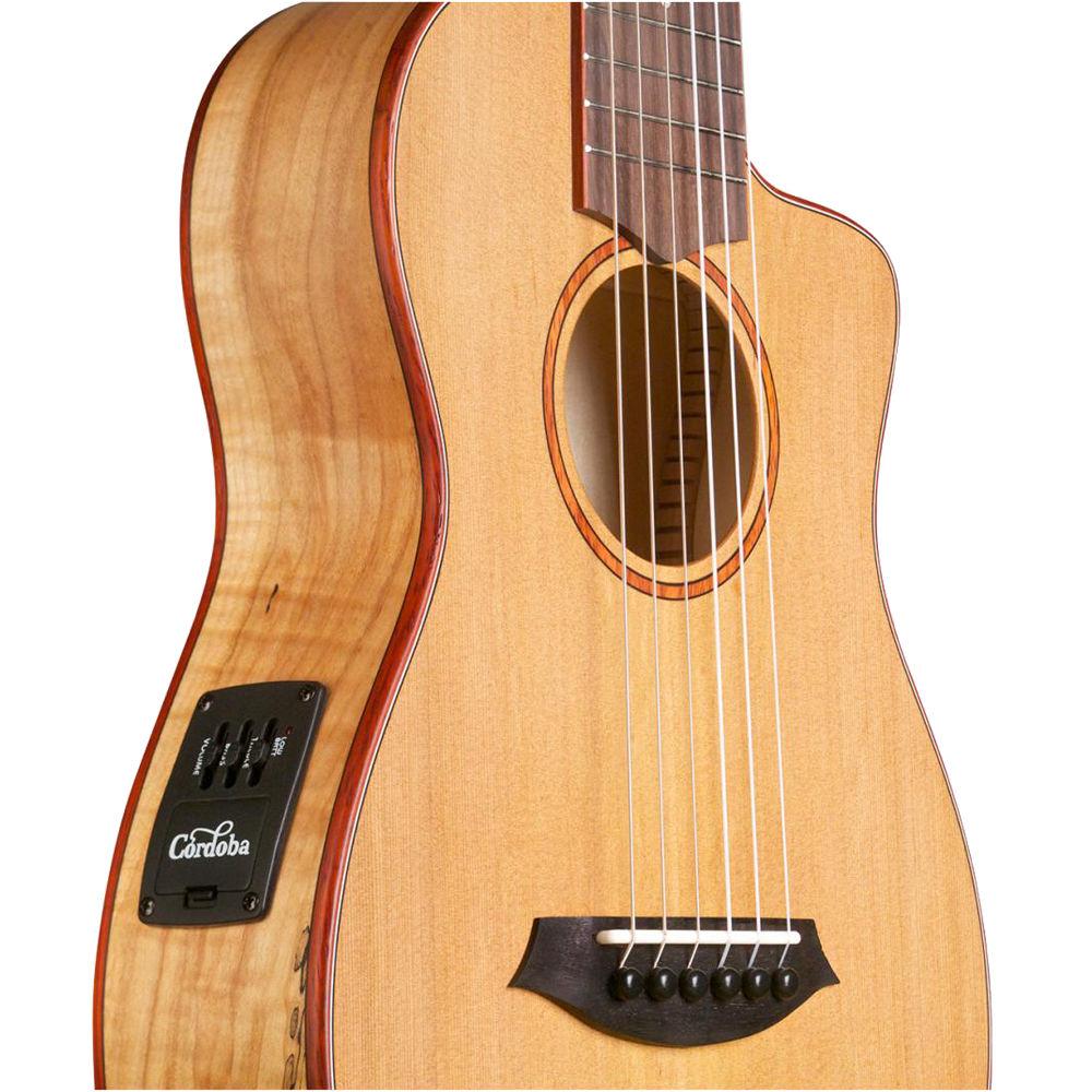 Cordoba Mini SM-CE Travel Nylon-String Classical Guitar with Gig Bag