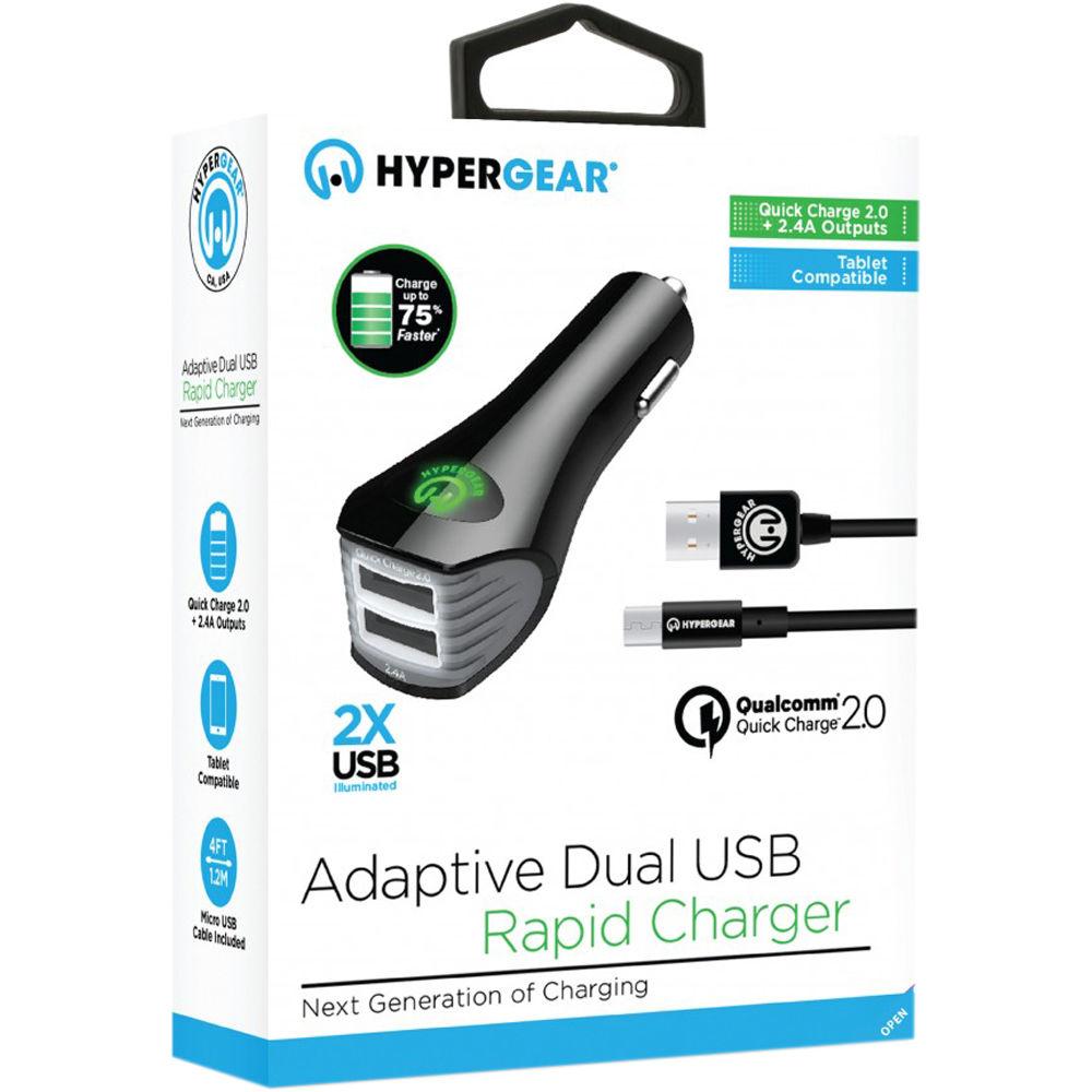 HyperGear Adaptive Dual USB Rapid Charger with Micro-USB Cable