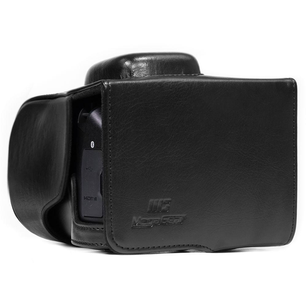 MegaGear Ever Ready PU Leather Case and Strap for Nikon D3400 with 18-55mm Lens