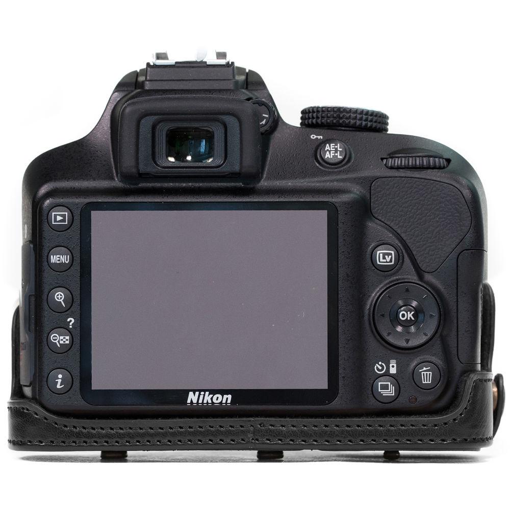 MegaGear Ever Ready PU Leather Case and Strap for Nikon D3400 with 18-55mm Lens