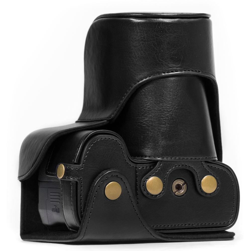 MegaGear Ever Ready PU Leather Case and Strap for Nikon D3400 with 18-55mm Lens