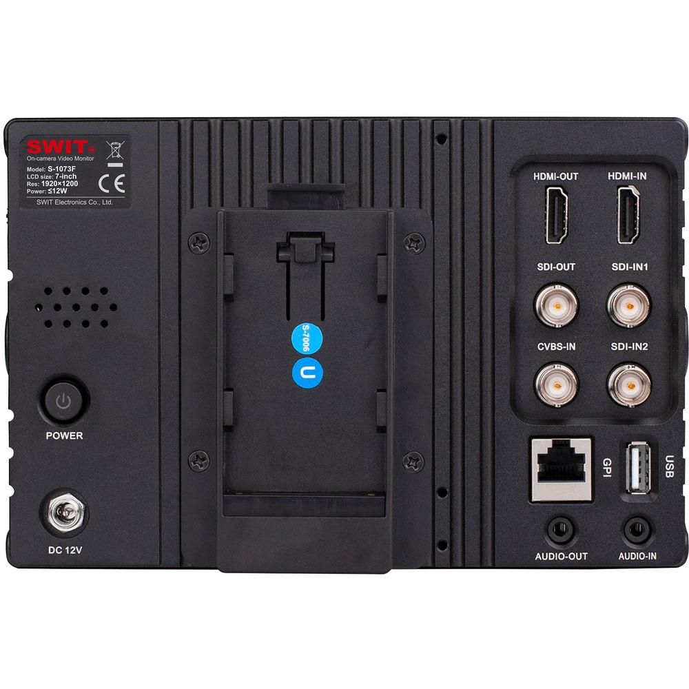 SWIT S-1073F 7" Full HD Waveform LCD Monitor with S-7006U SONY BP-U DV Battery Plate