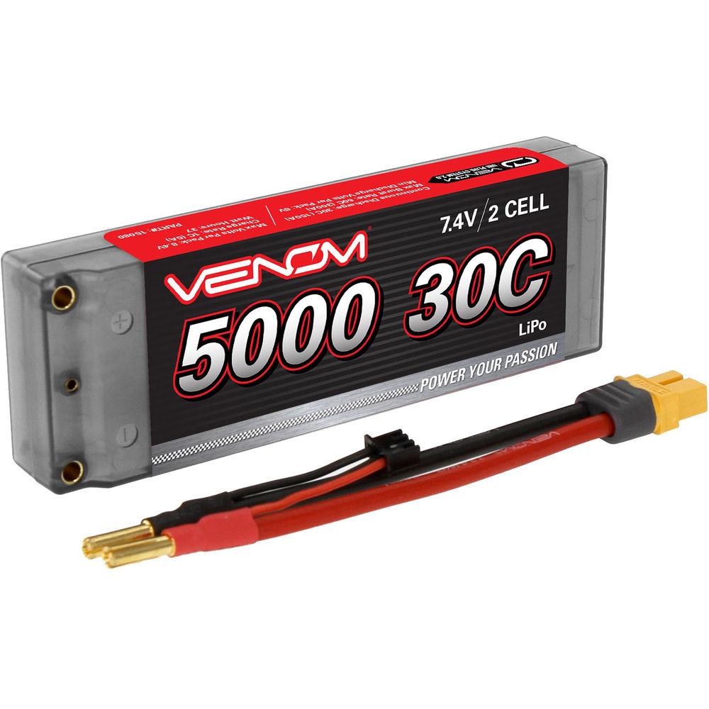 Venom Group Venom 30C 2S 5000mAh 7.4V Hard Case Lipo Battery Roar Approved With Uni Plug