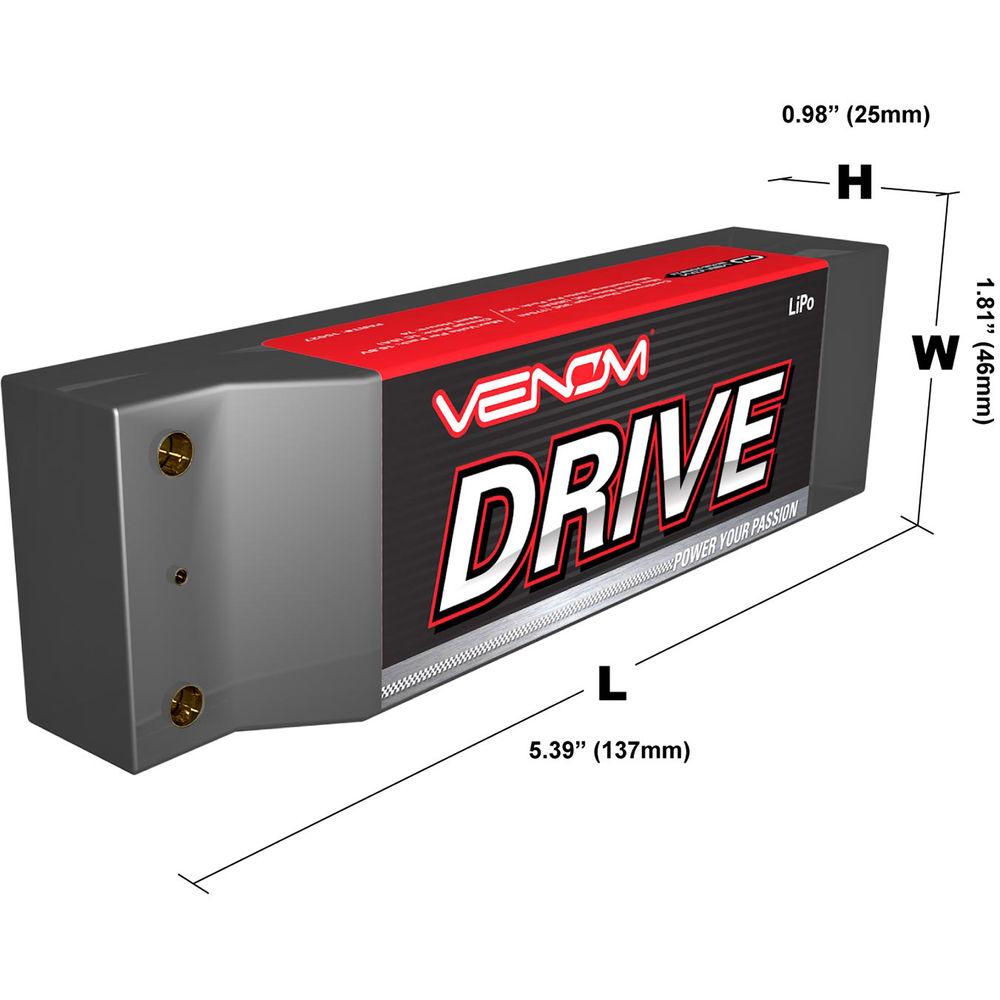 Venom Group Venom 30C 2S 5000mAh 7.4V Hard Case Lipo Battery Roar Approved With Uni Plug