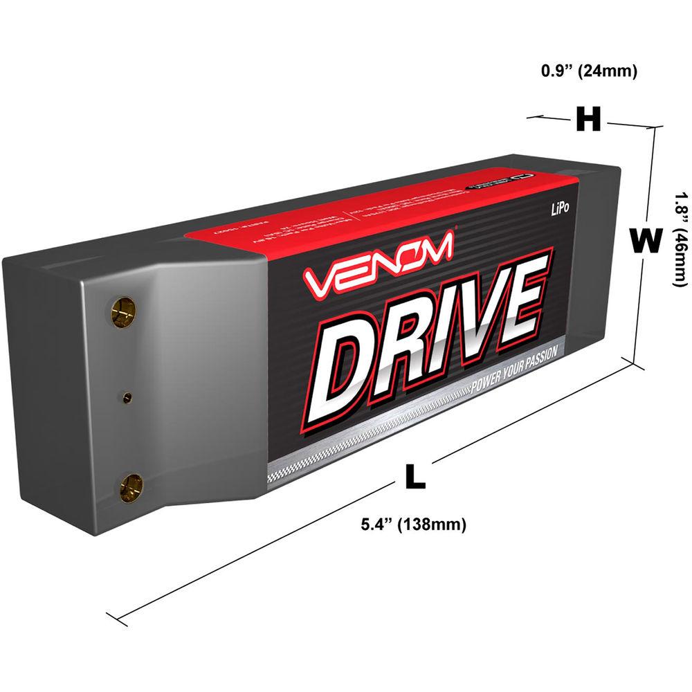 Venom Group Venom 50C 2S 5000mAh 7.4V Hard Case Lipo Battery Roar Approved With Uni Plug