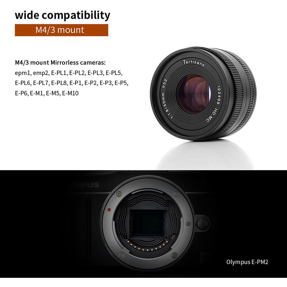 7artisans Photoelectric 50mm f 1.8 Lens for Micro Four Thirds