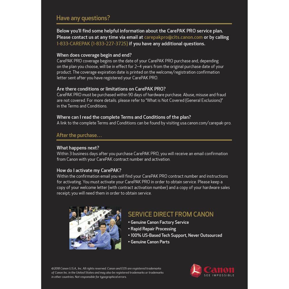 Canon CarePAK Pro for EOS Cinema Cameras