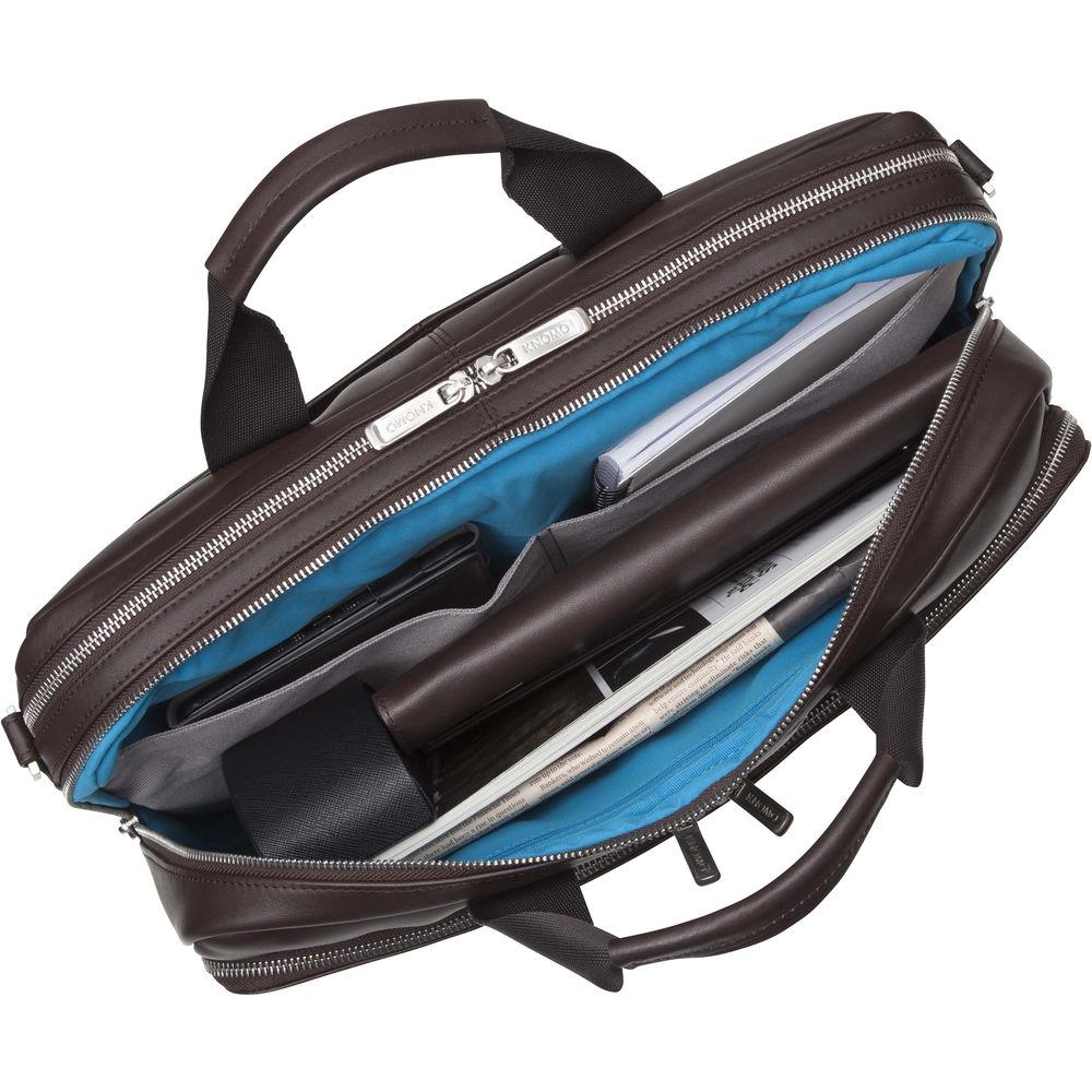 KNOMO USA 15" Amesbury Leather Laptop Briefcase