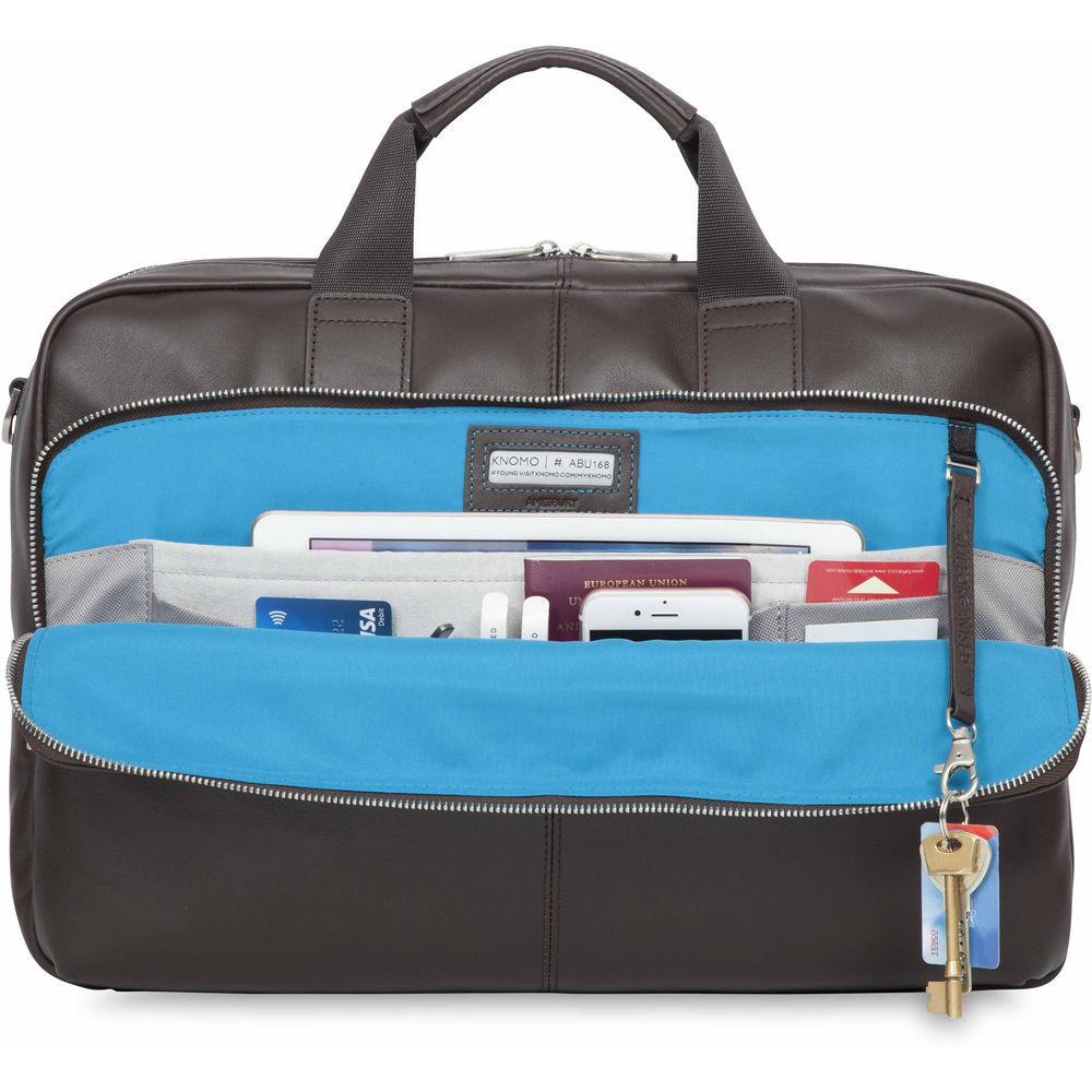 KNOMO USA 15" Amesbury Leather Laptop Briefcase