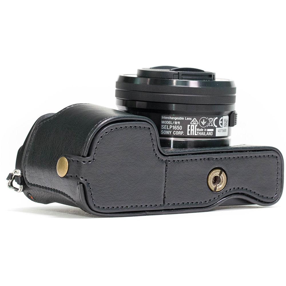 MegaGear Ever Ready Leather Half-Bottom Camera Case for Sony Alpha a6300 a6000
