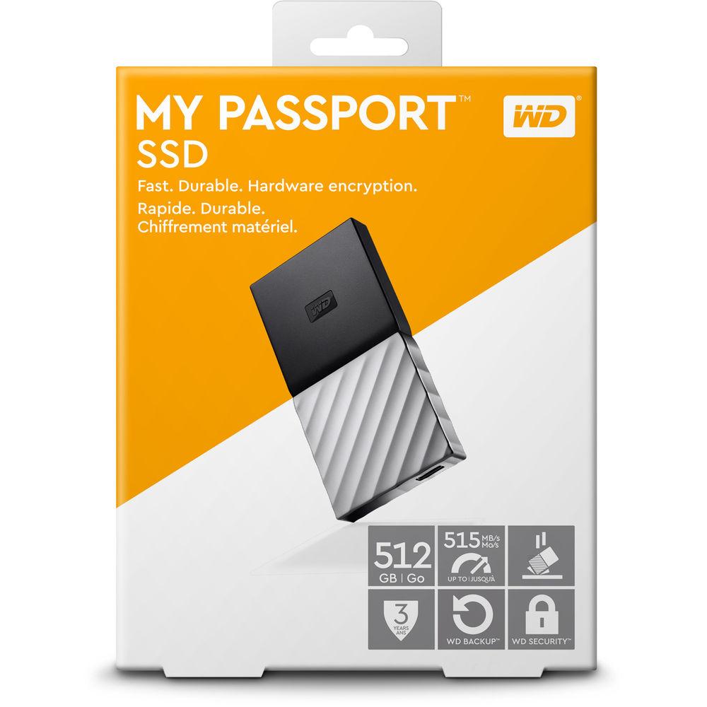 WD 512GB My Passport USB 3.1 Type-C External Solid State Drive