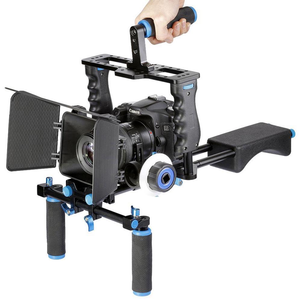 YELANGU D221 Shoulder Rig with Camera Cage and Follow Focus, YELANGU, D221, Shoulder, Rig, with, Camera, Cage, Follow, Focus