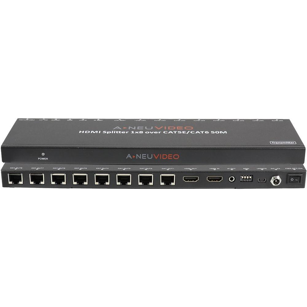 A-Neuvideo 1 x 8 HDMI Splitter and Extender over Cat5e 6 System