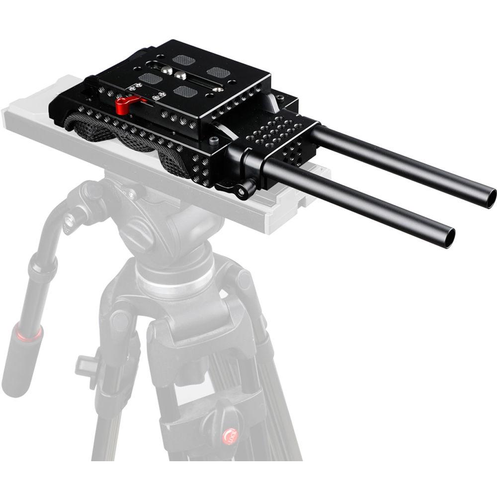CAMVATE ARRI Dovetail QR Baseplate with 15mm Double-Rod for Sony VCT-U14 Tripod Adapter