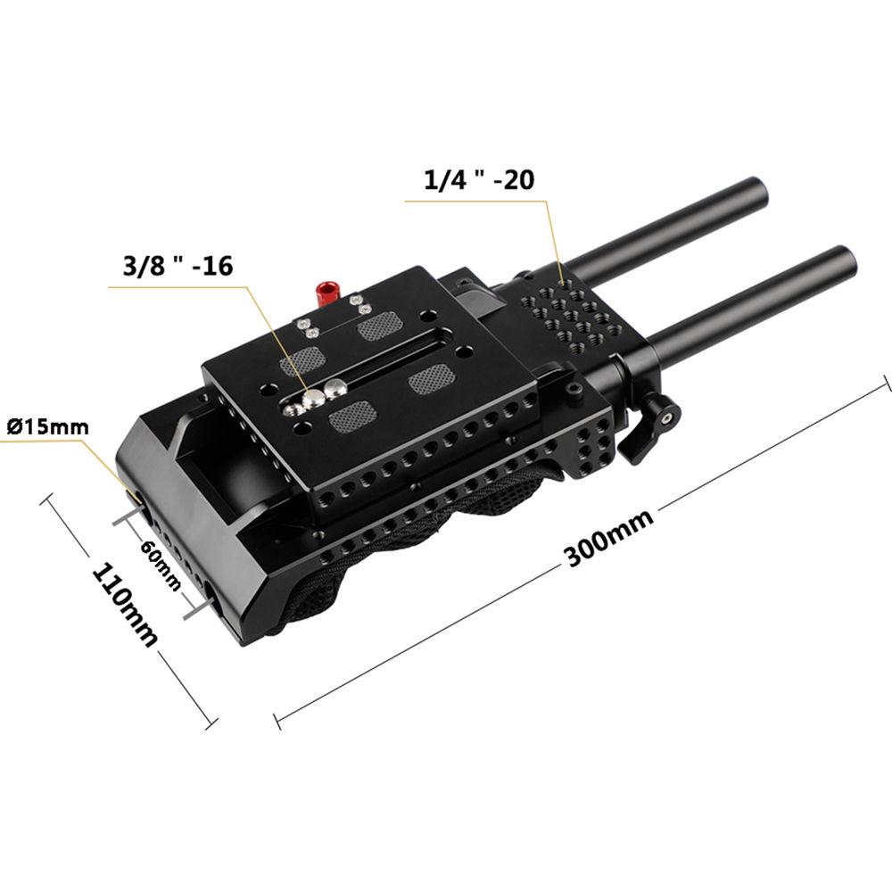 CAMVATE ARRI Dovetail QR Baseplate with 15mm Double-Rod for Sony VCT-U14 Tripod Adapter