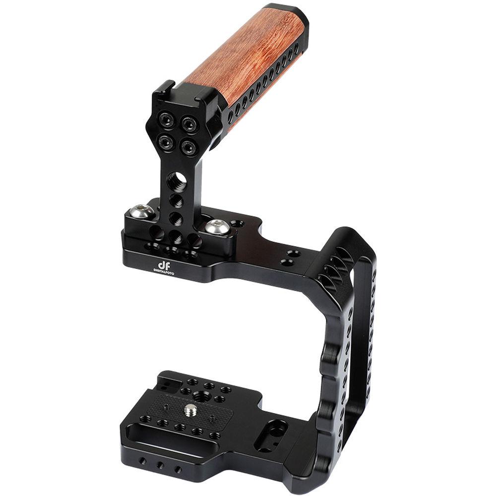 DigitalFoto Solution Limited Cage with Wooden Handle Mini Magic Grip for Blackmagic Design Pocket Cinema Camera 4K