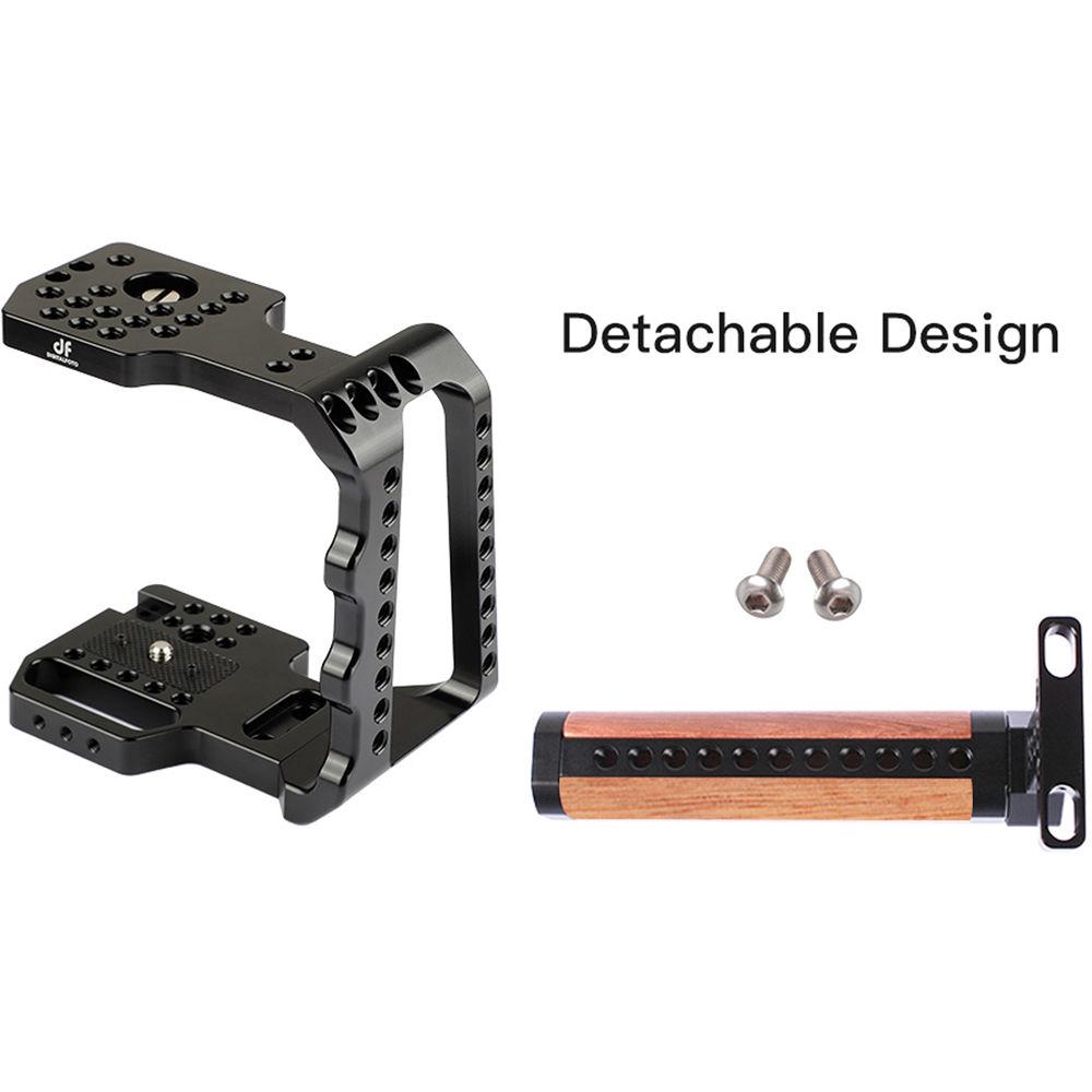 DigitalFoto Solution Limited Cage with Wooden Handle Mini Magic Grip for Blackmagic Design Pocket Cinema Camera 4K